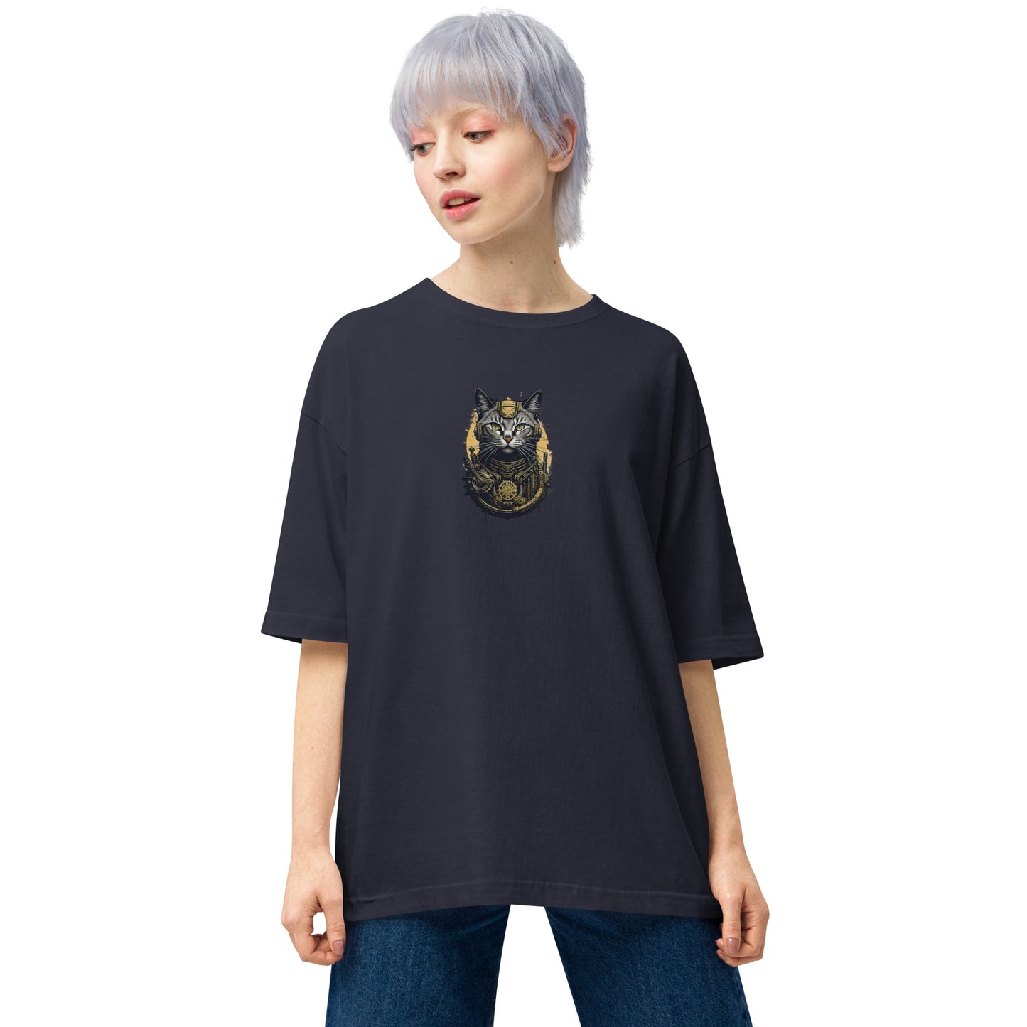 Steampunk Cat Unisex oversized t-shirt